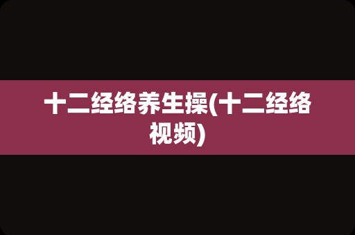 十二经络养生操(十二经络视频)